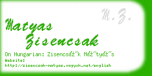 matyas zisencsak business card